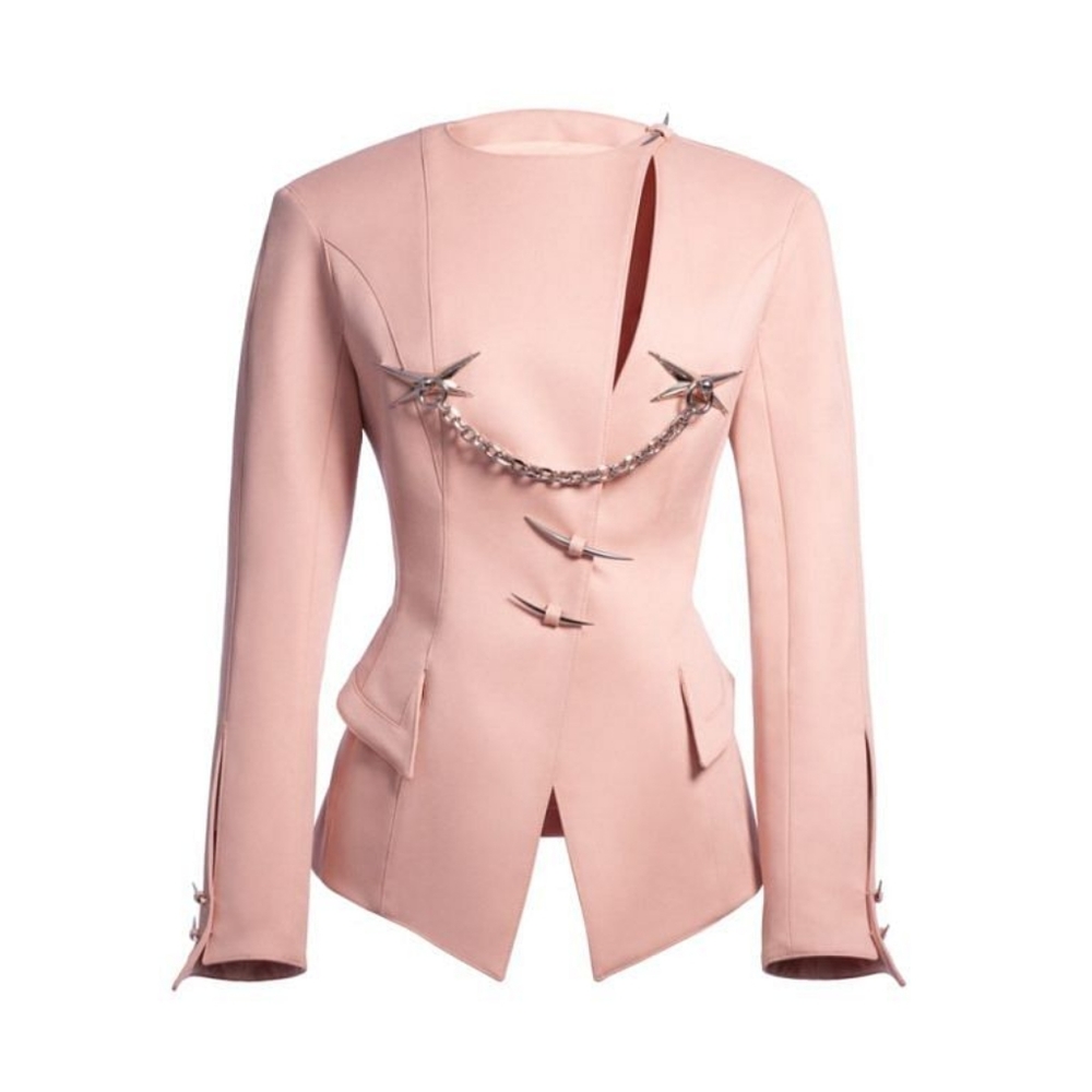 Mugler x HM Hourglass Wool Jacket In Soft Pink, H&M Exclusive sz XXS, Large NWT